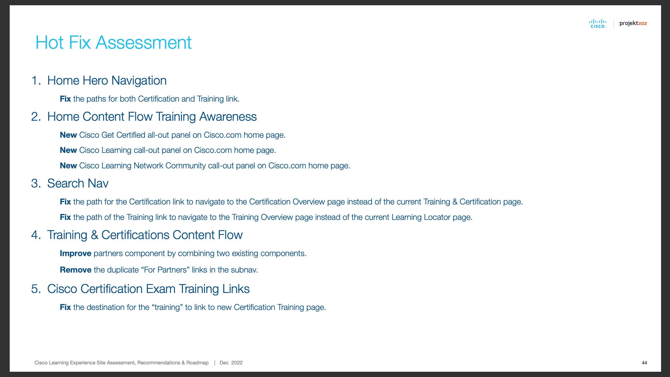 Cisco Learning Experience deck page 21