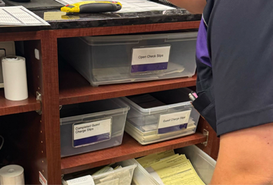Physical charge slip storage and categorization