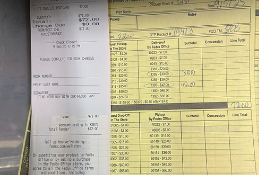 Three-part charge slip record retention for audit compliance