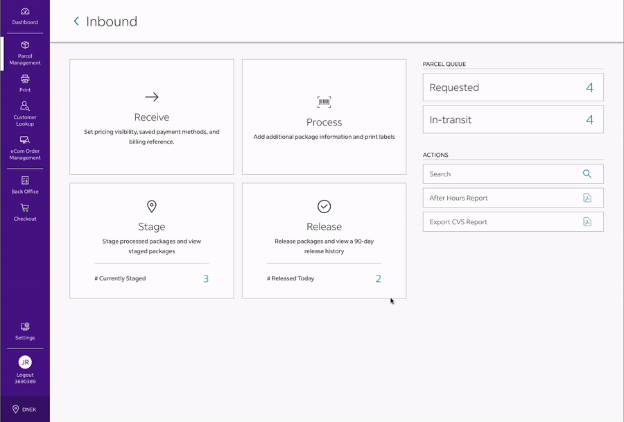 Storage fees workflow in Parcel Management