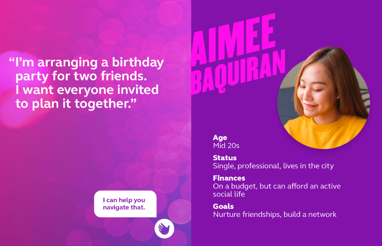 Globe user persona card for Aimee Baquiran