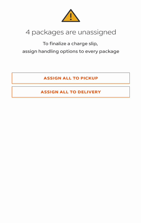Charge slip summary — assigning handling options and finalizing fees